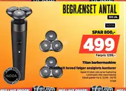 Power NOOA Titan barbermaskine Fleksibelt hoved følger ansigtets konturer tilbud