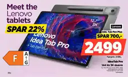 Power Lenovo idea tab pro 144 hz 3k skærm tilbud