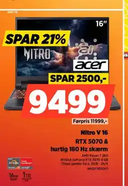 Power Nitro V 16 hurtig 180 Hz skærm tilbud