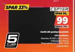 Power CEPTER Zenith LED gaming musemåtte LED-lyseffekter tilbud