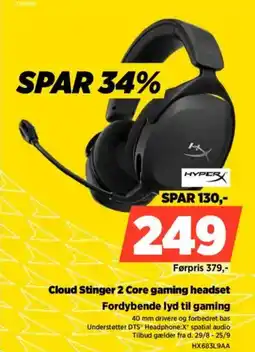 Power Cloud Stinge Fordybende lyd til gaming r 2 Core gaming headset tilbud