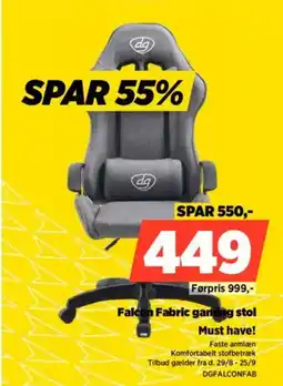 Power Falcon Fabric gaming stol Must have! tilbud