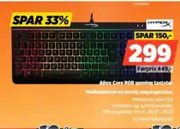 Power Alloy Core RGB gaming tastatur Mediekontrol og hurtig adgangstaster tilbud