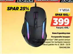 Power Turtle beach Kone II gaming mus Forspændte knapper tilbud