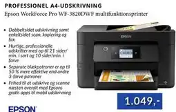 CBC Epson WorkForce Pro WF-3820DWF multifunktionsprinter, DKK 1049 tilbud