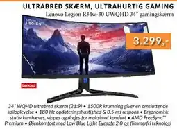 CBC Lenovo Legion R34w-30 UWQHD 34 gamingskærm, DKK 3299 tilbud
