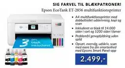 CBC Epson EcoTank ET-2856 multifunktionsprinter, DKK 2499 tilbud