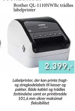 CBC Brother QL-1110NWBc trådløs labelprinter, DKK 2399 tilbud
