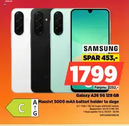 Power Samsung galaxy a26 5g 128 gb Massivt 5000 mAh batteri holder to dage tilbud