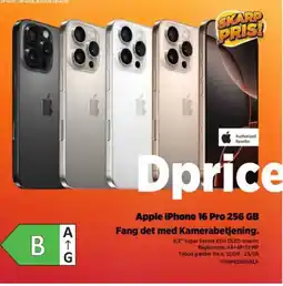 Power Apple iPhone 16 Pro 256 GB Fang det med Kamerabetjening. tilbud