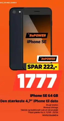 Power iPhone SE 64 GB Den stærkeste 4,7" iPhone til dato tilbud