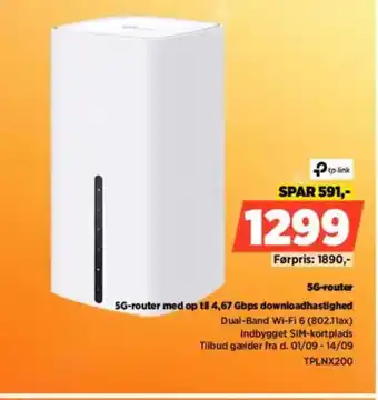 Power Tp-link 5G-router 5G-router med op til 4,67 Gbps downloadhastighed tilbud