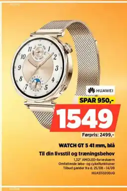 Power HUAWEI WATCH GT 5 41 mm, blå Til din livsstil og træningsbehov tilbud