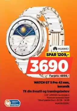 Power HUAWEI WATCH GT 5 Pro 42 mm, keramik Til din livsstil og træningsbehov tilbud