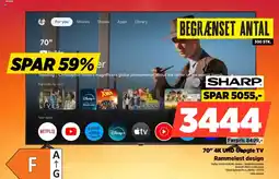 Power Sharp 70" 4K UHD Google TV Rammeløst design tilbud