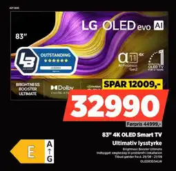 Power LG OLED evo Al 83" 4K OLED Smart T Ultimativ lysstyrke tilbud
