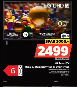 Power LG 4K Smart TV A ThinQ Al stemmestyring til smart living tilbud
