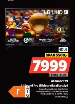 Power LG 4K Smart TV AL Sound Pro til biografkvalitetslyd tilbud