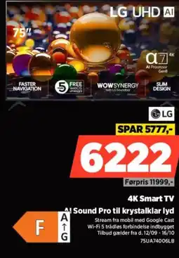 Power LG 4K Smart TV A Sound Pro til krystalklar lyd tilbud