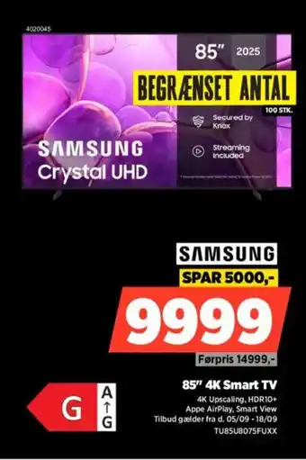 Power SAMSUNG 85" 4K Smart TV tilbud