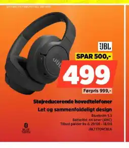 Power Jbl støjreducerende hovedtelefoner let og sammenfoldeligt design tilbud