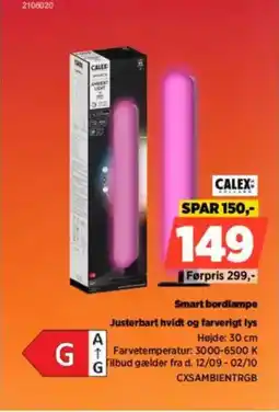 Power CALEX Smart bordlampe Justerbart hvidt og farverigt lys tilbud