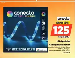 Power Conecto LED-lysstribe Alle regnbuens farver tilbud