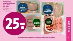 Coop 365 Kyllingebryst, inderfilet, medister eller hakket gris 14-18% tilbud