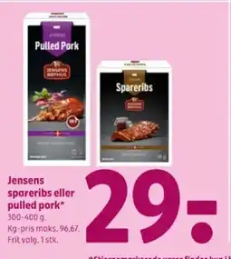 Coop 365 Jensens spareribs eller pulled pork tilbud