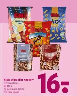 Coop 365 KiMs chips eller nødder* Flere varianter. tilbud