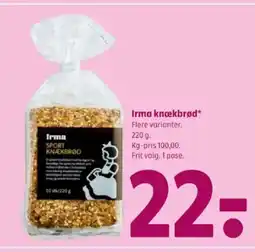 Coop 365 Irma knækbrød* Flere varianter. tilbud