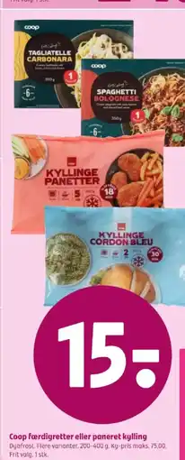 Coop 365 Coop færdigretter eller paneret kylling tilbud