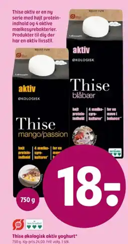 Coop 365 Thise økologisk aktiv yoghurt* tilbud