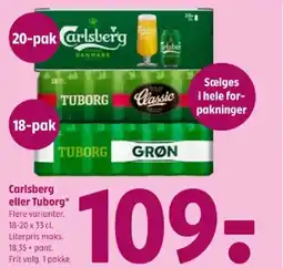 Coop 365 Carlsberg eller Tuborg* tilbud