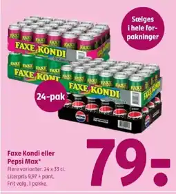 Coop 365 Faxe Kondi eller Pepsi Max* tilbud
