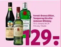 Coop 365 Fernet-Branca Bitter, Tanqueray Gin eller Jameson Whiskey tilbud