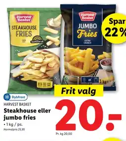 Lidl HARVEST BASKET Steakhouse eller jumbo fries tilbud
