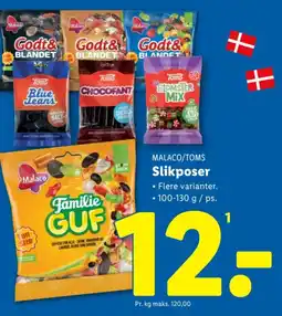 Lidl MALACO/TOMS Slikposer tilbud
