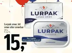 Føtex Lurpak smør, let smør eller smørbar tilbud
