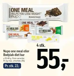Føtex Nupo one meal eller Bodylab diet bar tilbud