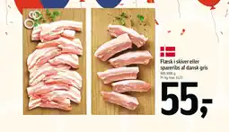 Føtex Flæsk i skiver eller spareribs af dansk gris tilbud
