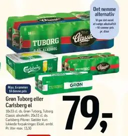 Føtex Grøn Tuborg eller Carlsberg øl tilbud