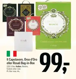 Føtex Il Capolavoro, Orso d'Oro eller Rosali Bag-in-Box tilbud