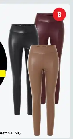 Lidl Leggings i læderlook, DKK 69 tilbud