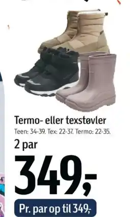 Føtex Termo- eller texstøvler tilbud