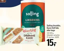 Føtex Salling linsekiks, Karen Volf kiks eller kage tilbud