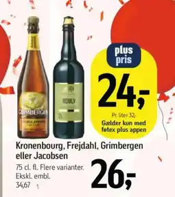 Føtex Kronenbourg, Frejdahl, Grimbergen eller Jacobsen tilbud