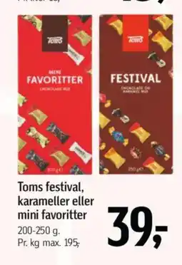 Føtex Toms festival, karameller eller mini favoritter tilbud