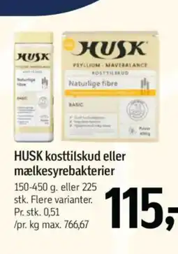 Føtex HUSK kosttilskud eller mælkesyrebakterier tilbud
