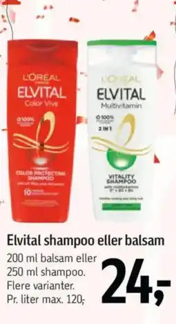 Føtex Elvital shampoo eller balsam tilbud
